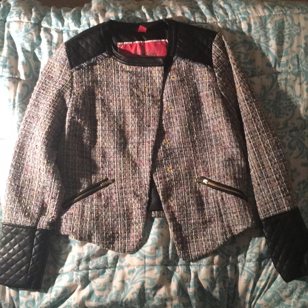 Collection B by Bernardo Rainbow Tweed Blazer